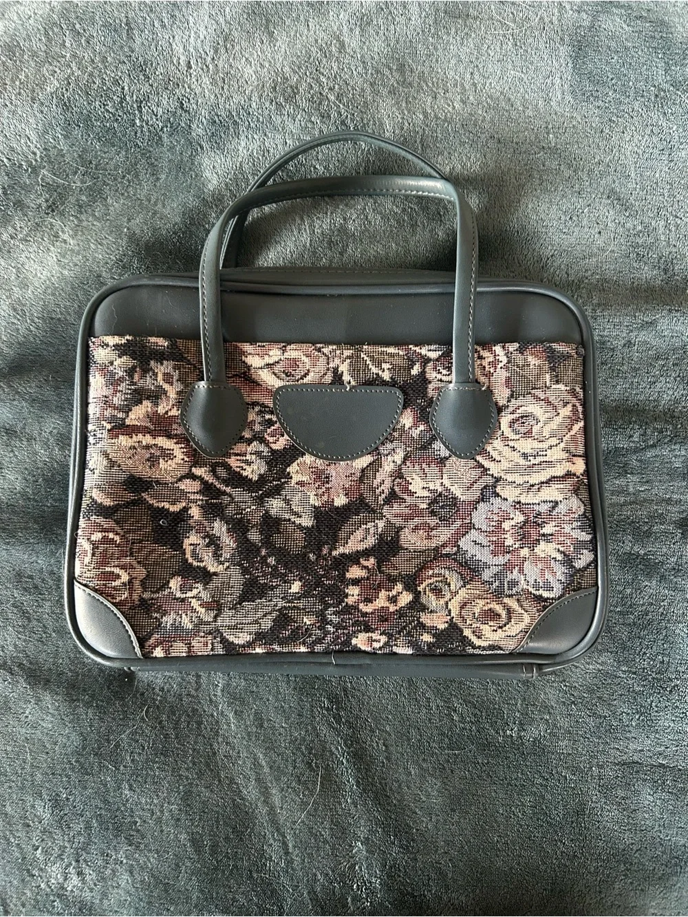 Tapestry Floral Top-Handle tablet case in pastels and Blue